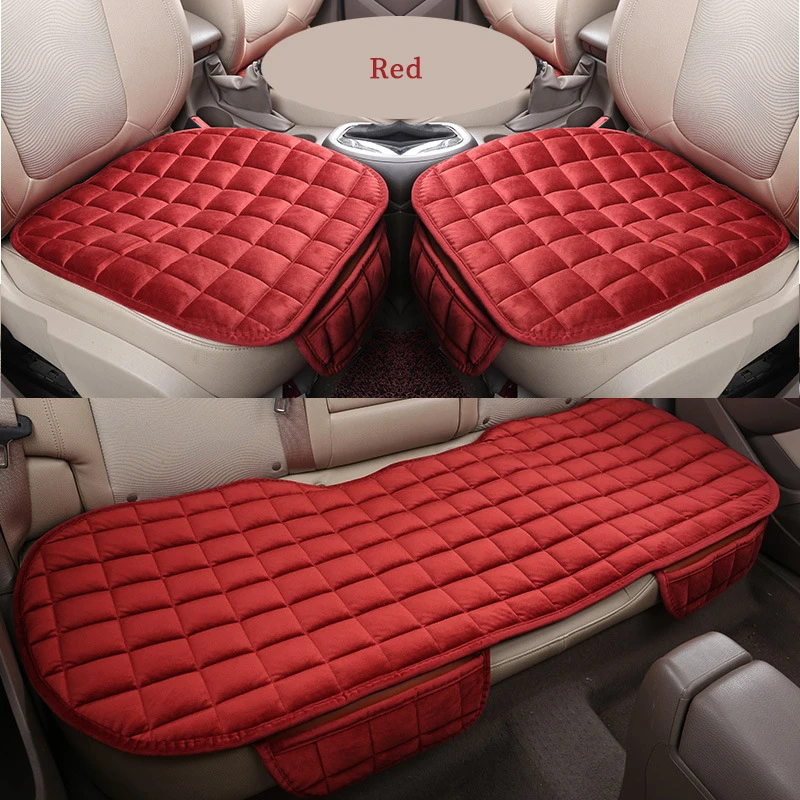 

Car Seat Covers Protector Mat Auto Front Rear Seat Cushion Non-slip Keep Warm Winter Plush Velvet Back Seat Pad Fit Most Vehicle