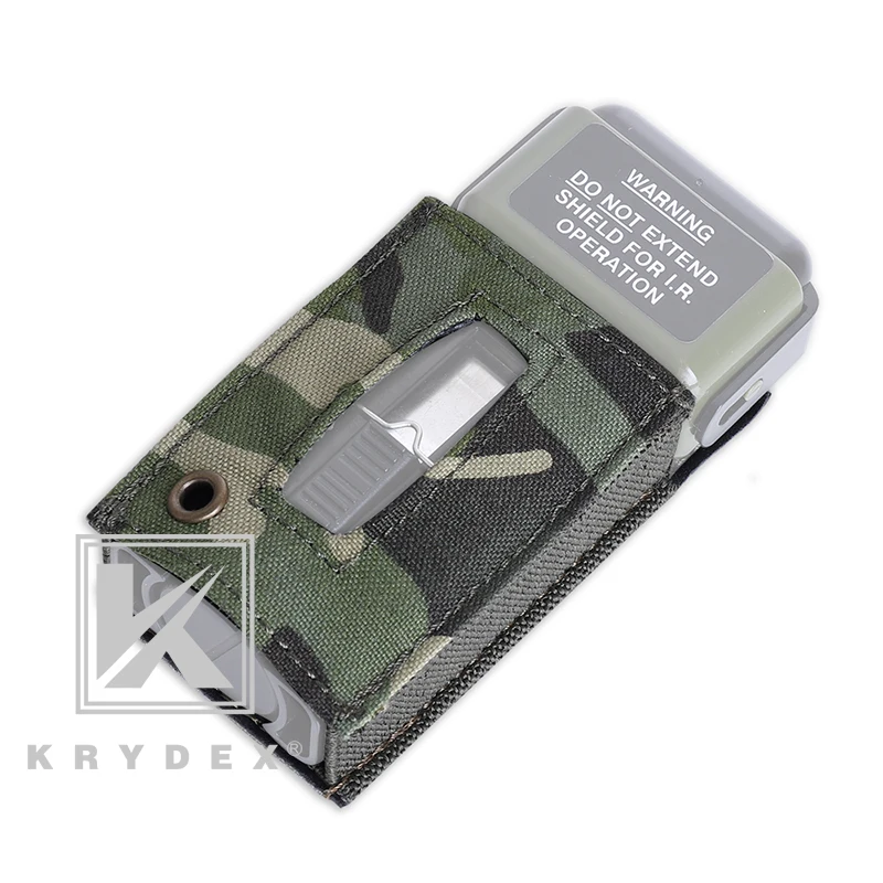 KRYDEX Tactical Strobe Light Protective Pouch MS2000 Distress Marker Carrier Hook& Loop Protective Case For Mounting Helmets MP