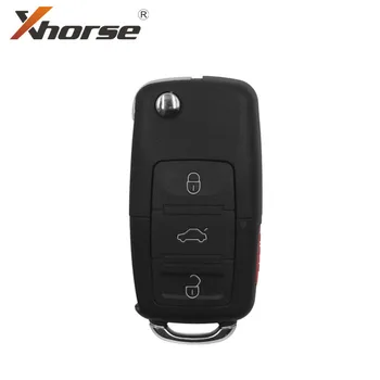 

Xhorse XKB509EN Wired Universal Remote Key B5 Style Flip 3+1 Buttons for VVDI Key Tool English Version 10pcs/lot