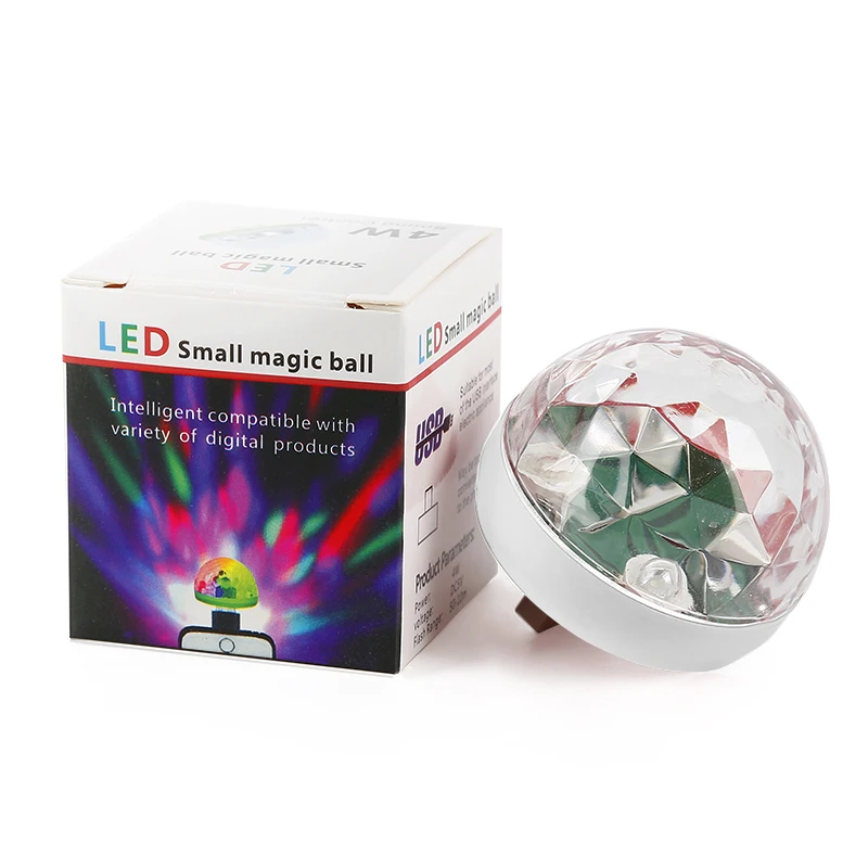 USB мини дискотечный сценический светильник s Led Рождественские вечерние DJ Караоке автомобильный Декор лампа для мобильного телефона управление музыкой Хрустальный волшебный шар красочный светильник