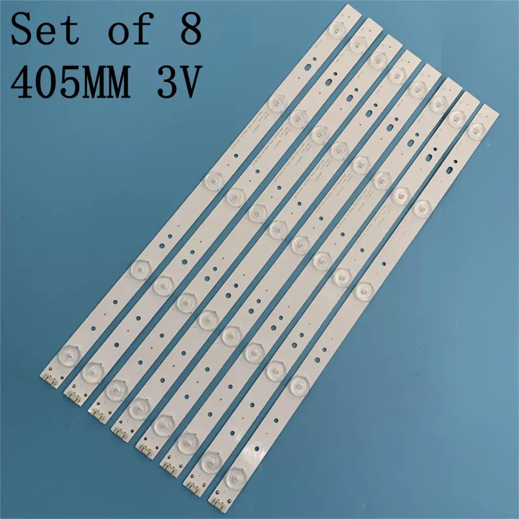 New Kit 8 PCS 5LED 405mm LED strip For Polaroid TQL43F4PR001 43E6000 5800-W43001-3P00 E465853 02K03177A RDL430WY RDL430FY