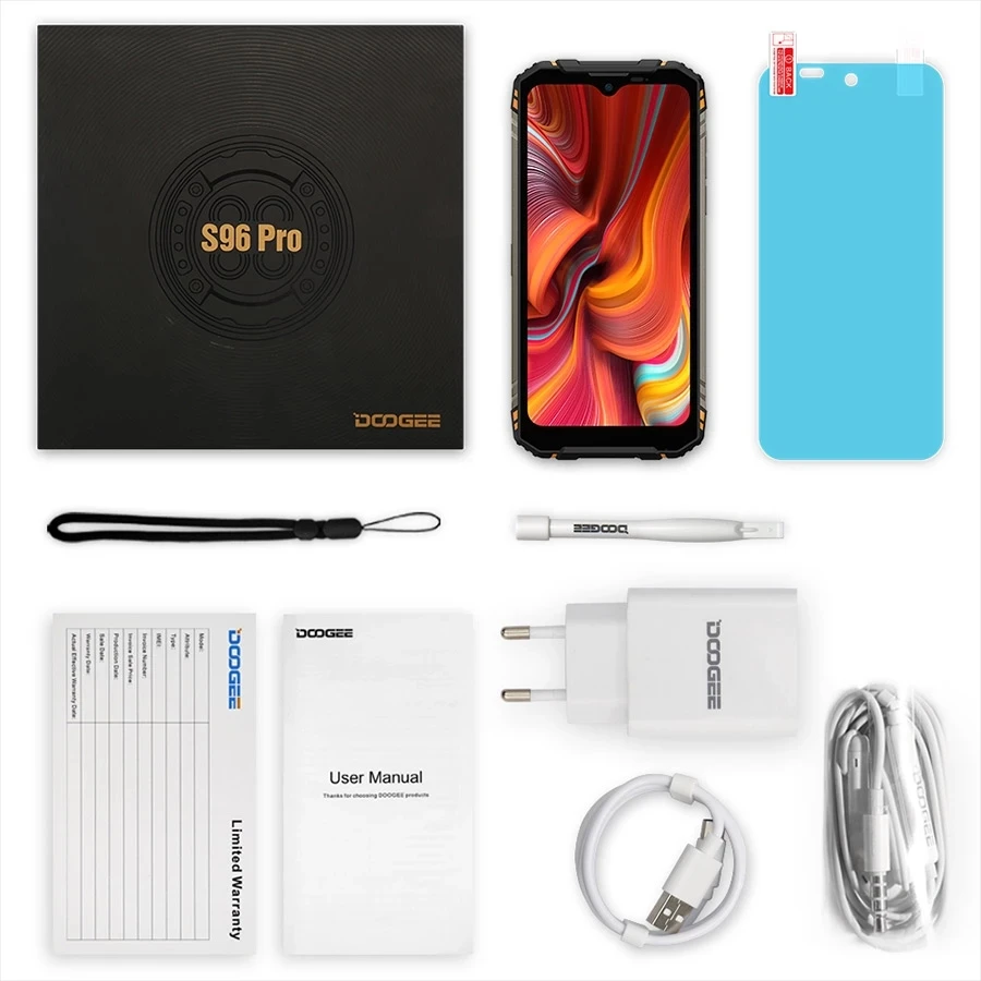 DOOGEE S96 Pro Rugged Phone 6350mAh 20MP Infrared Night Vision Helio G90 Octa Core 8+128GB 6350mAh 48MP Round Quad Camera Phone