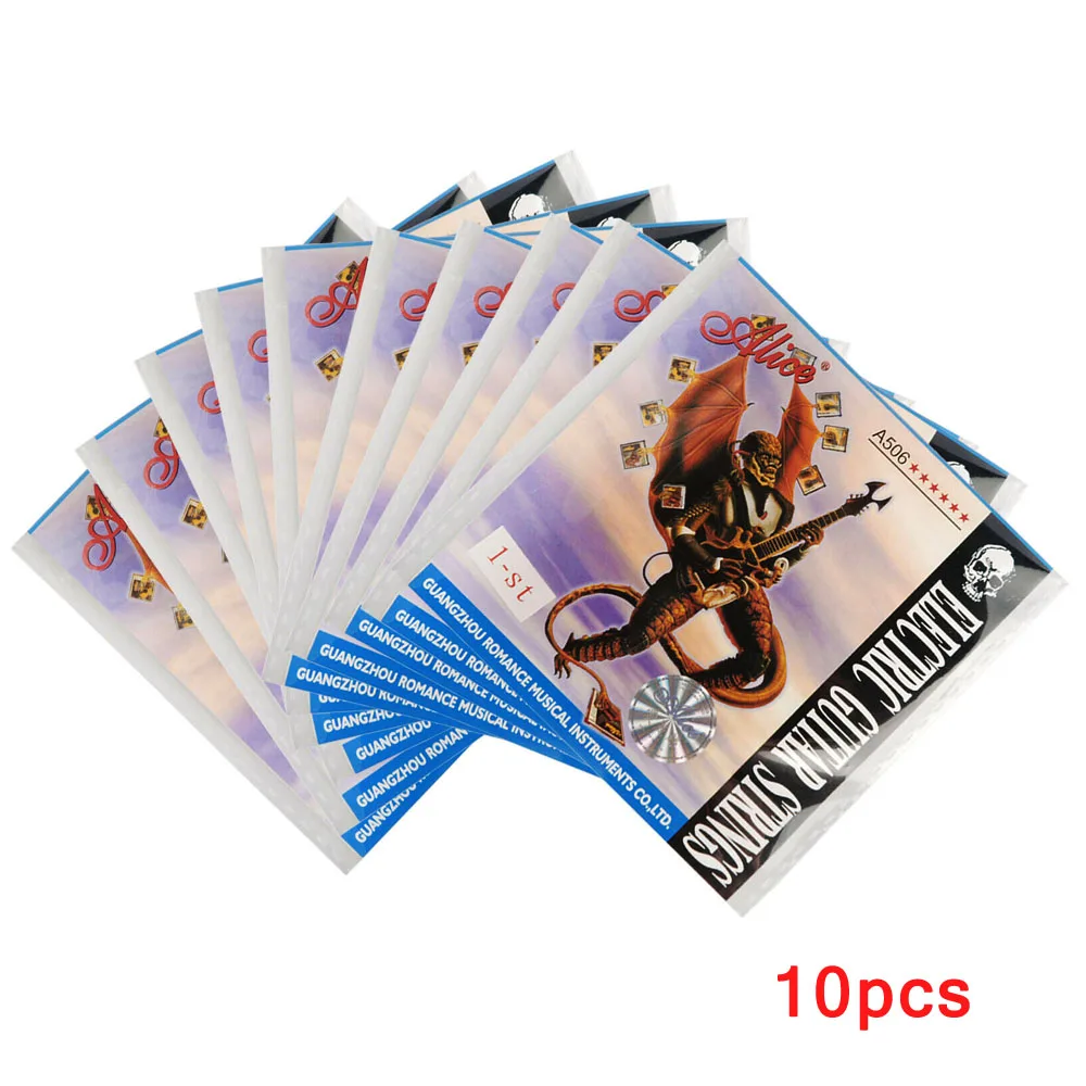 

10 PCS Alice A506SL/009 in. Electric Guitar Strings E-1st Single Plated Steel String