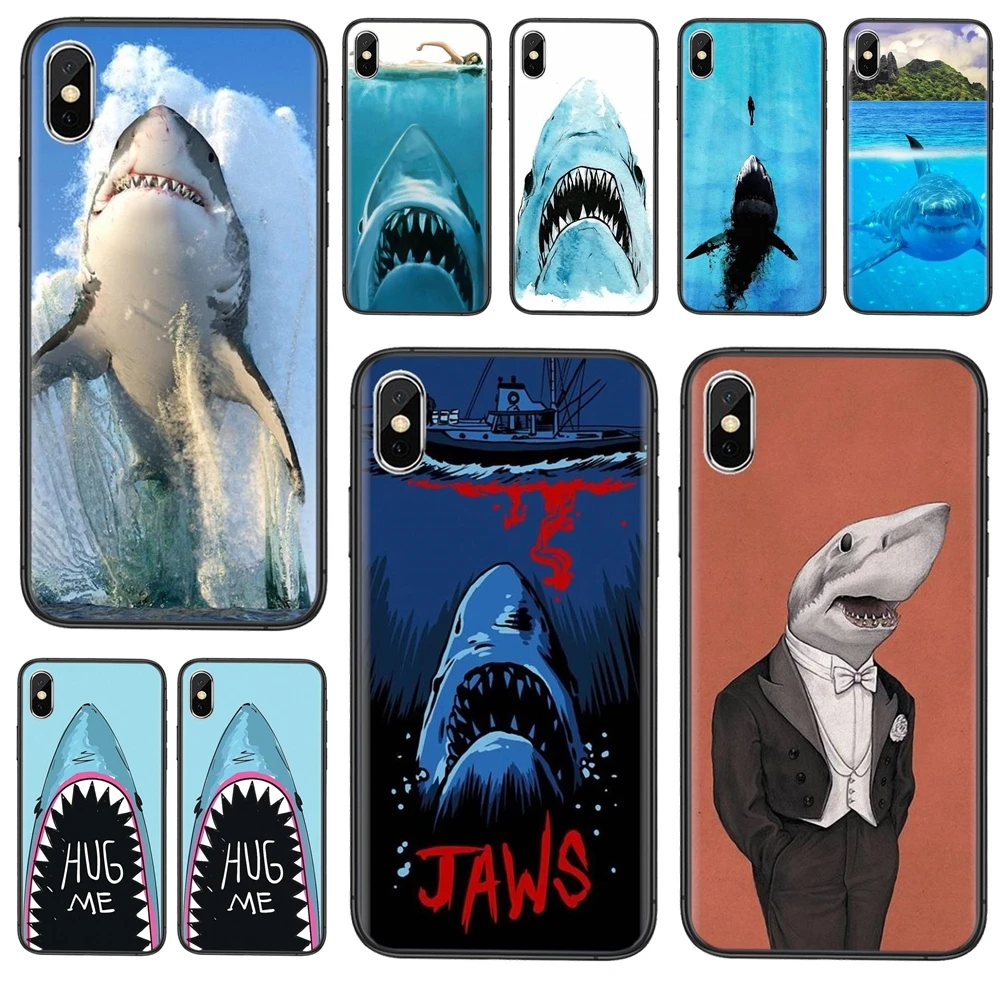 Качественные защитные чехлы для телефонов iPhone 11 12 Pro Mini 5 5S SE 5C 6 6S 7 8 X XR XS Plus Max Jaws Shark