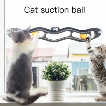 

1Pc Pet Cat Funny Ball Toy Sucker Windows Cat Toy Play Pipe With Balls Cat Toy Track Play Tunnel Funny Pet Toys Products