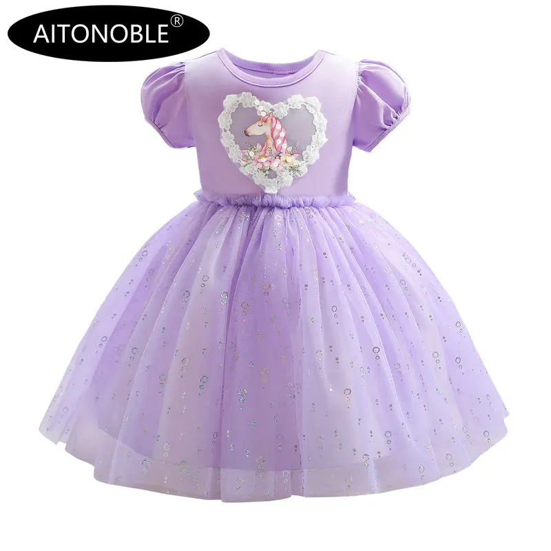 Aitonoble Summer New Costume Gilrs Dress Girl's Dress Princess KidsSkirt Cosplay For Girls With a Gift Bag
