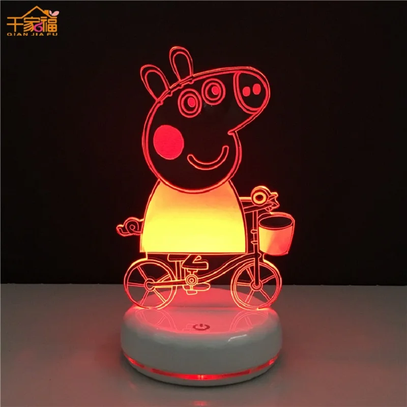 Peppa Pig, маленькие девочки, игрушечные лампы, светодиодные ночные светильники, Детские фонари для кормления, Зарядные линии, энергосберегающие лампы, подарки для детей