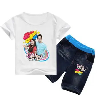 

me contro te Sport Suits Teenage Summer Boys Clothing Sets Short Sleeve T Shirt & Pants 2pc Casual 3-16 Years Child girl Clothes