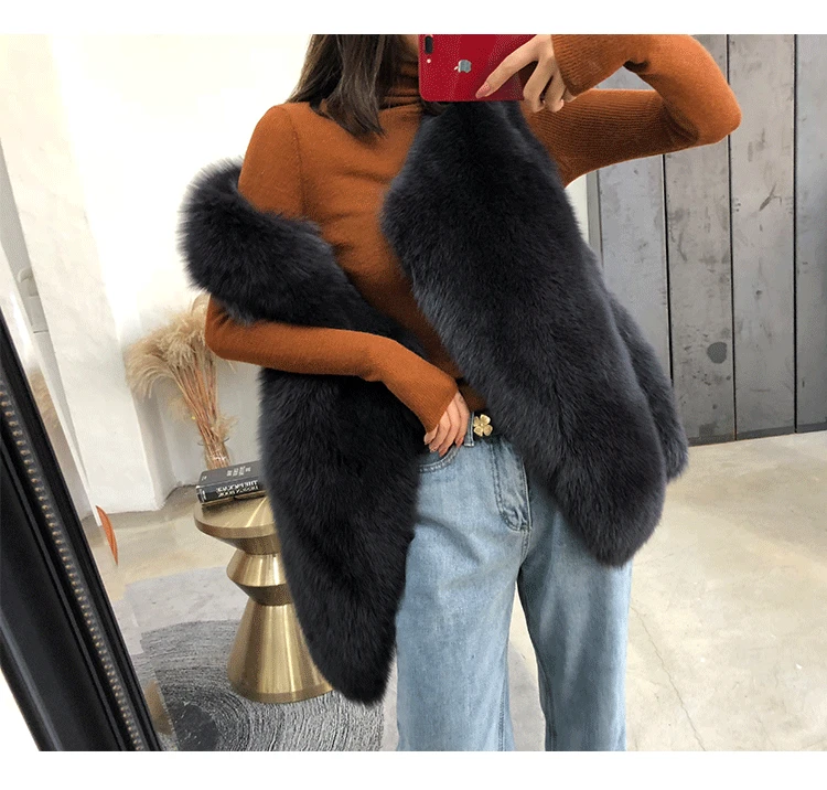 women's clothing winter real natural ladies new whole skin fox fur vest back bars was thin vest long style 1013