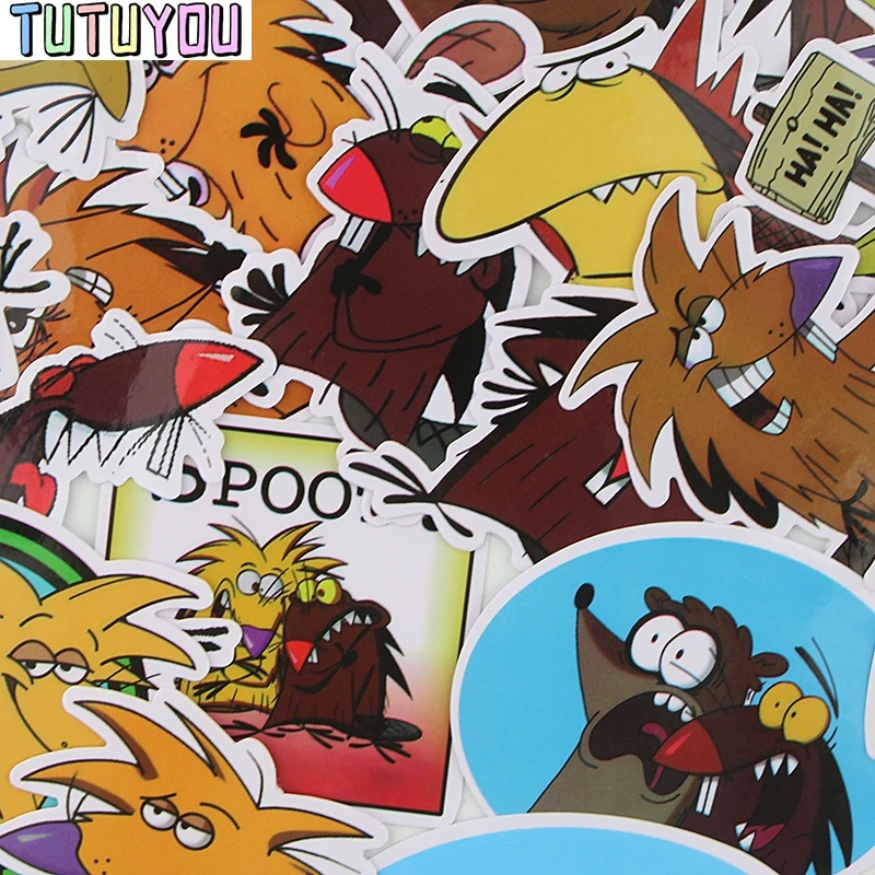 PC254 Wholesale 20set/lot 20 Pcs/set The Angry Beaver Cartoon Scrapbooking Stickers Decal For for Guitar Fridge Graffiti Sticker