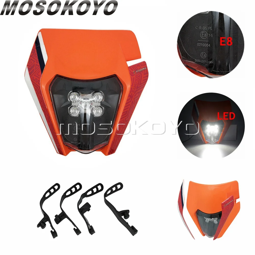 12V светодиодный крест двойные спортивные E8 Emark фар для SX F EXC XC W WR DRZ KLX KX YZ Байк