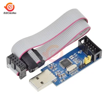 

USBASP USBISP AVR Programmer with cable Onboard Chip ATMega8A-AU USB ISP USB ASP ATMEGA8 ATMEGA128 Support Win7/8/XP 32/64Bit