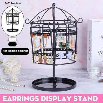 

Jewelry Display Rack Stand Fram Earrings Storage Organizer Home Hanging Jewelry Necklace Earrings Rings Holder Frame Dresser
