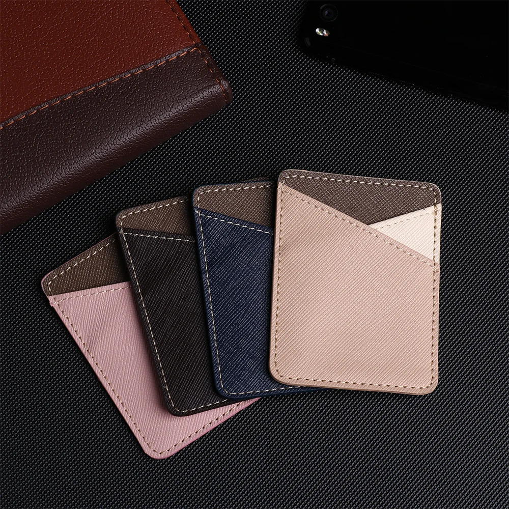 Credit Card Holder 1PC New Fashion Adhesive Sticker Mobile Phone Wallet Pocket Elastic Cellphone Pocket Stick-on Card Bag