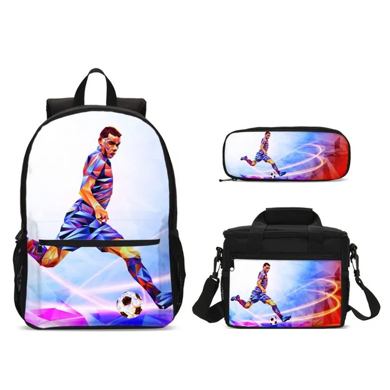 3 шт./компл. портфель школьные ранцы для мальчиков девочек крутой Спорт Футбол катание 3D печать рюкзаки сумка для льда Рюкзак Mochila Escolar
