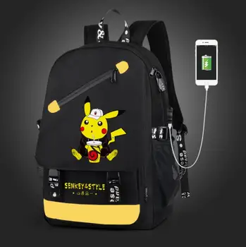 

USB Charging school bags for teenagers boys girls big capacity school backpack waterproof satchel kids Pokemon book bag mochila