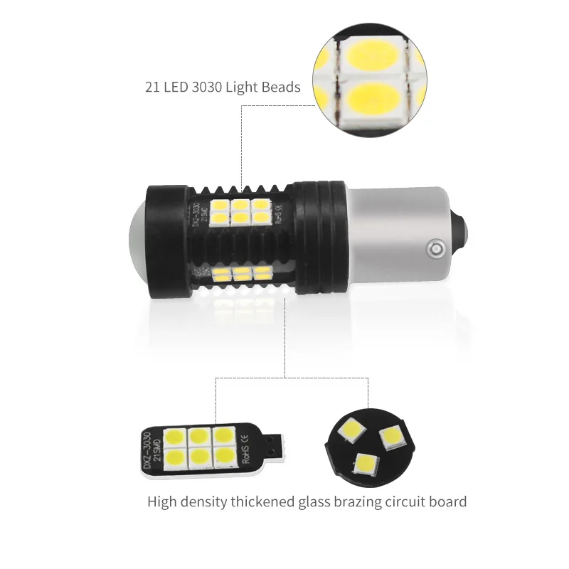 Led Car Backlight Refit Super Bright Cree Brake Lights Turn Signal After the Fog Lamps 3030 21SMD 1156 S25 21W Car LED Bulbs