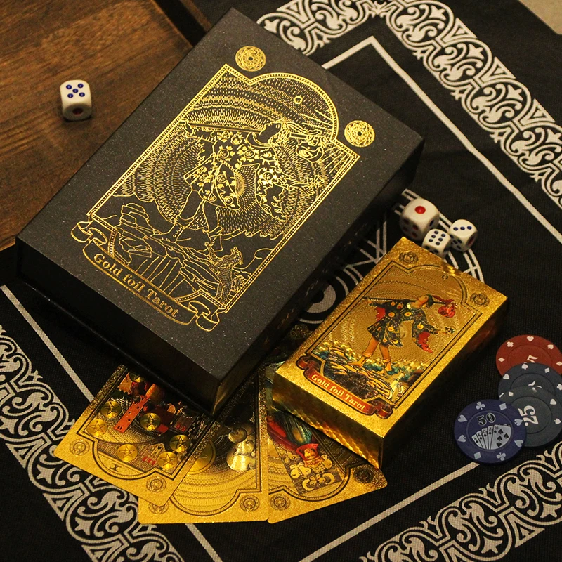 2021 New Arrive Luxury Gold Foil Tarot Oracle Card Divination Fate High Quality Tarot Deck Playing Card Bithday Gift Drink Game 2022 hot design top quality gold foil big size tarot curious fantastic divination fate for beginner table game oracle card gift