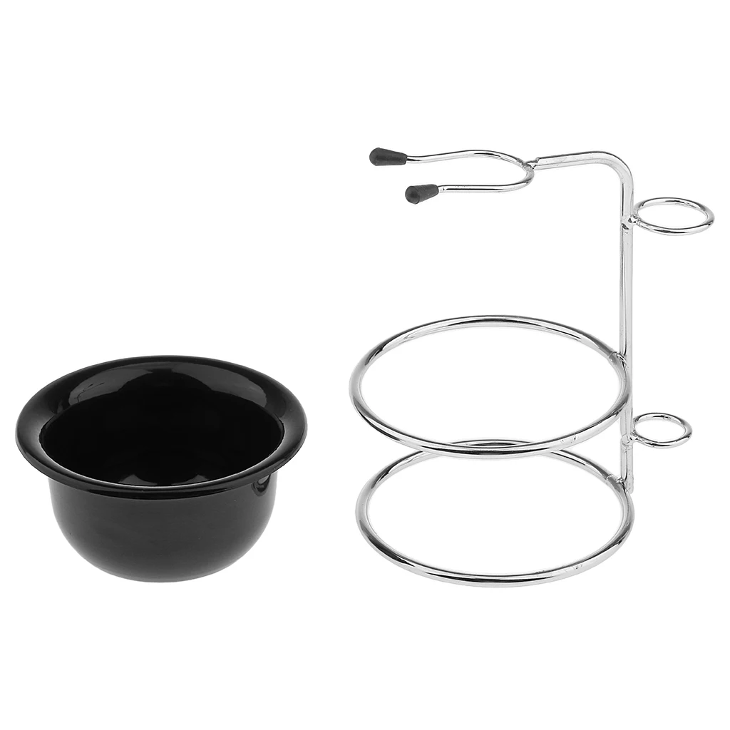 2pcs Shave Set for Men Shaving Stand with Soap Bowl Set - Fits for Most Brushes for Home Barber Shop Hotel Use