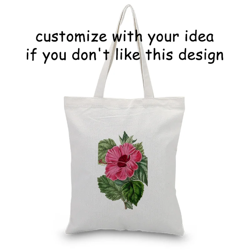 Сумка-тоут с цветком Холщовая Сумка с логотипом на заказ сумка для ежедневного использования хозяйственная сумка эко многоразовая утилизация текста DIY