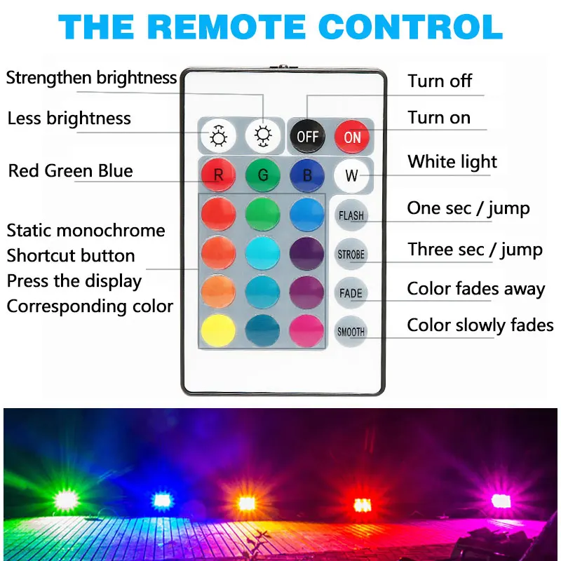 RGB Светодиодный прожектор IP66 50 Вт 30 10 SMD 2835 с отражателем и пультом дистанционного