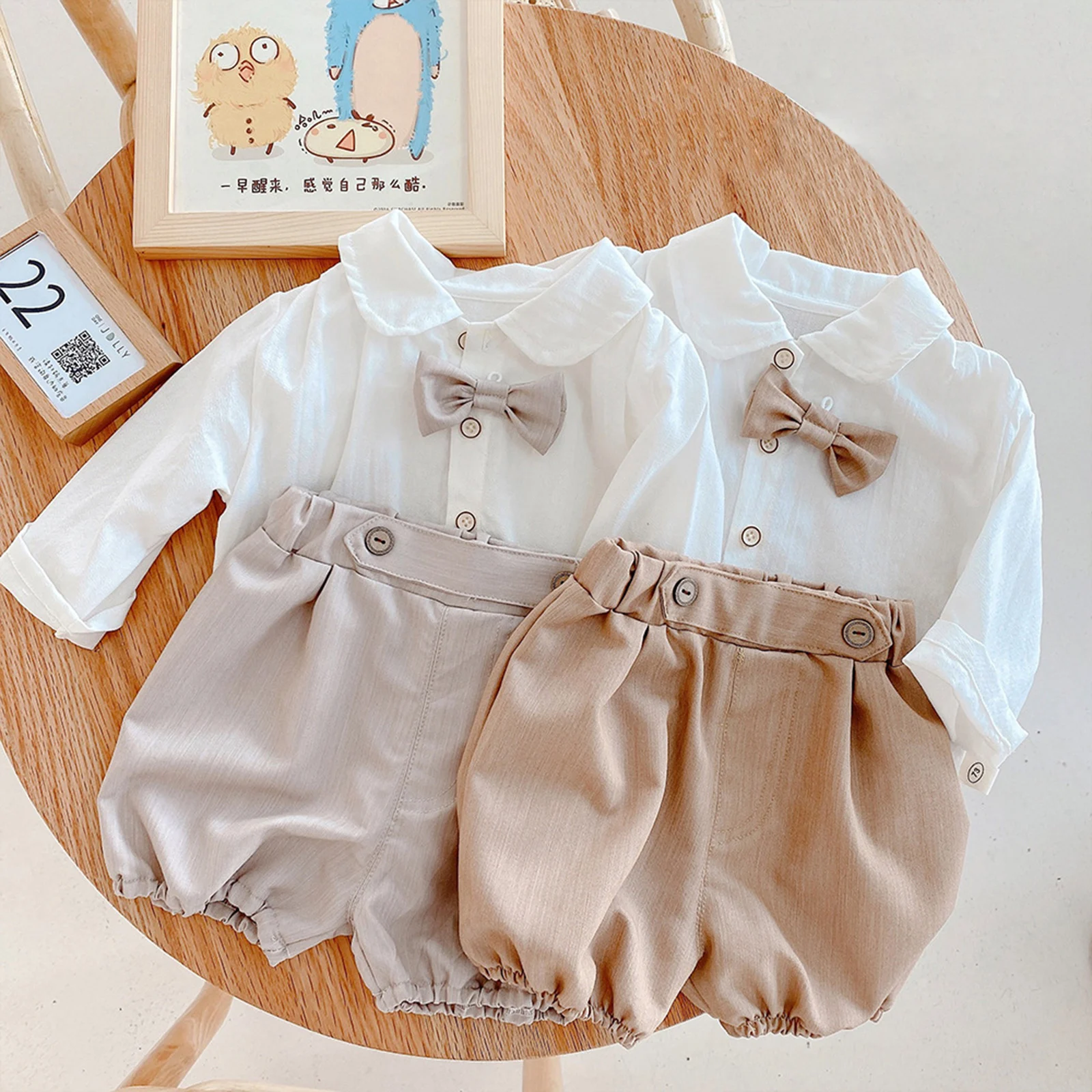Shirts Sets Freebily Newborn Baby Boy Infant Gentleman Suit Waistcoat Pants