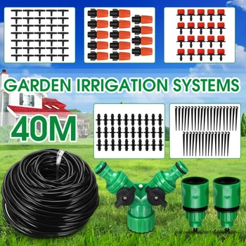 

40M 118Pcs Micro Drip Irrigation System Garden Plant Self Watering Sprinkler Kit Garden Watering Equipment Lawn Sprinkle Kit