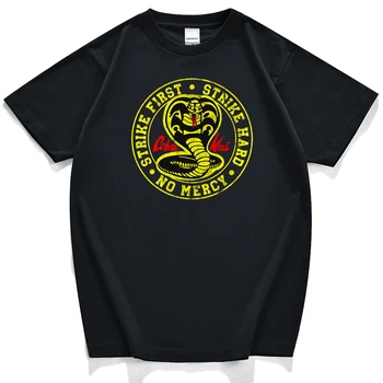 

T-Shirts Cool Cobra Kai Printing New Male Short Sleeve Tshirts Fashion Street Men T Shirt Cotton High Quality Man Tee Top