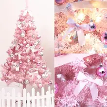 90 см, розовая Рождественская елка для украшения дома, подарок для девочек, милые розовые Рождественские ёлки из кедра для Рождества и нового года, вечерние, A35