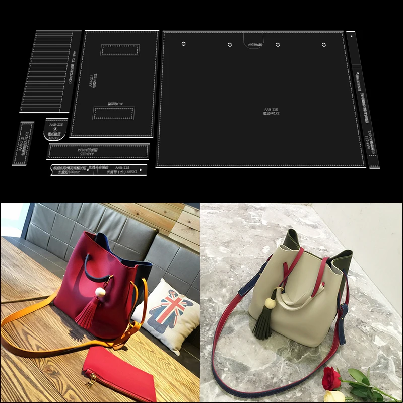 Women's Shoulder Messenger Bag Tote Acrylic Template Leather Pattern DIY Hobby Hand Sewing Mould | Дом и сад
