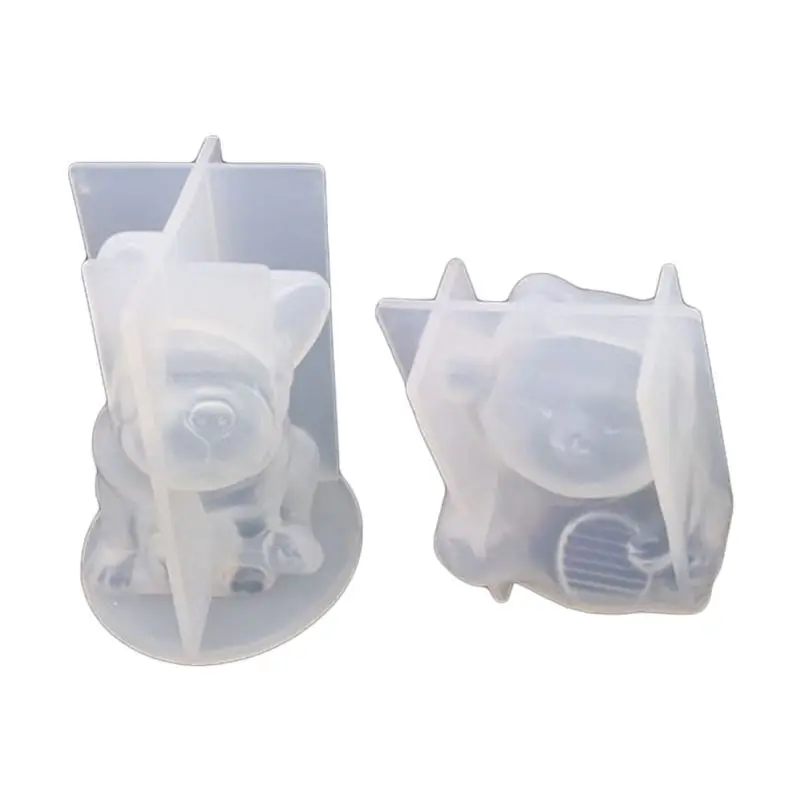 

Crystal Epoxy Resin Mold 3D Bulldog Necklace Pendant DIY Casting Silicone Mould