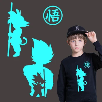 

Anime Goku DRAGON BALL Luminous Iron on Patches For Clothes Heat Transfers for Kids Hoodie T-shirt thermal transfer Stripe Badge