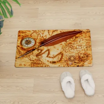 

Nautical Map Floor Mat Non-slip Kitchen Carpet Soft Leather Rug In The Hallway Modern Home Decoration PVC Entrance Doormat