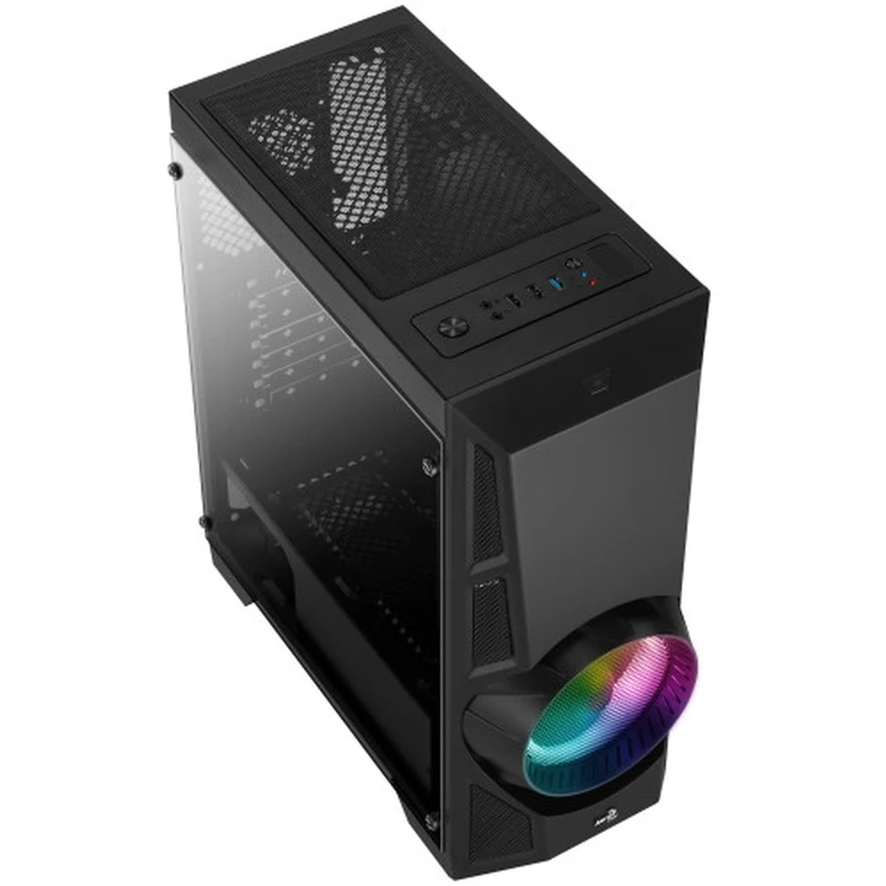 Корпус Aerocool Aero Engine RGB-G-BK-v2 черный без БП ATX 3x120mm 2xUSB2.0 1xUSB3.0 audio bott PSU