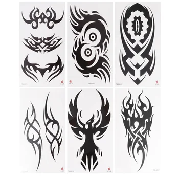 

6 Sheets Waterproof Body Art Sticker Fashion Fake Tattoo Sticker