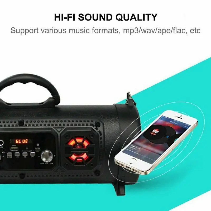 Горячая 3c-портативный беспроводной Bluetooth динамик стерео супер бас Hifi Aux Uxb Tf Fm Музыка