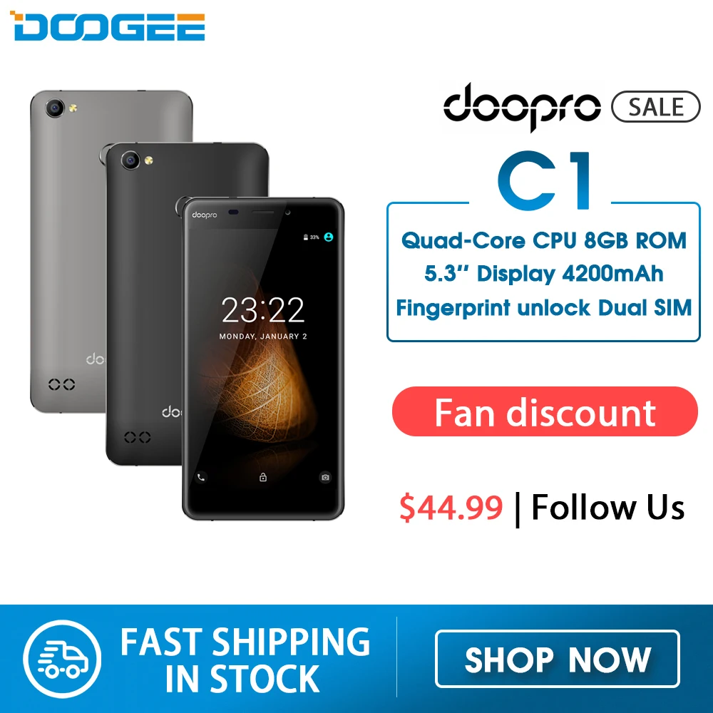 DOOGEE doopro C1 смартфон с четырёхъядерным процессором MTK6580A ОЗУ 1 ГБ ПЗУ 8 4200 мАч Мп 3G