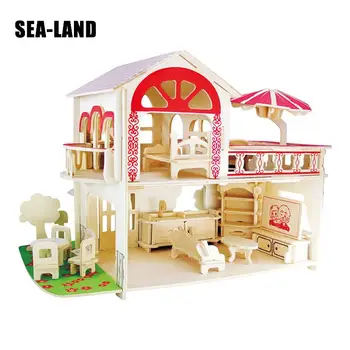 

Kids Toy Wooden 3D Puzzle For Children Sweet Princess Garden Montessori Educationaly Diy Toy Challenge IQ Gift For Kids Or Adult