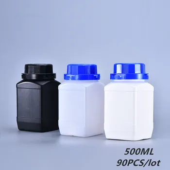

Wholesale 500ML Square bottle with Lid Food Grade plastic container for Liquid Cream powder HDPE bottles 90PCS/lot