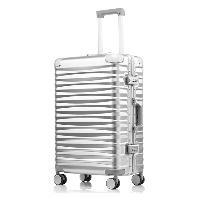 Classic Check-In L Aluminum Suitcase, Silver