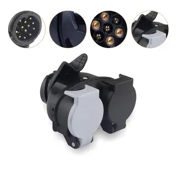 

Practical 13 Pin To 7 Pin Double-head Connector RV Trailer Power Connector Plug Socket Connector Wholesale Dropshipping CSV