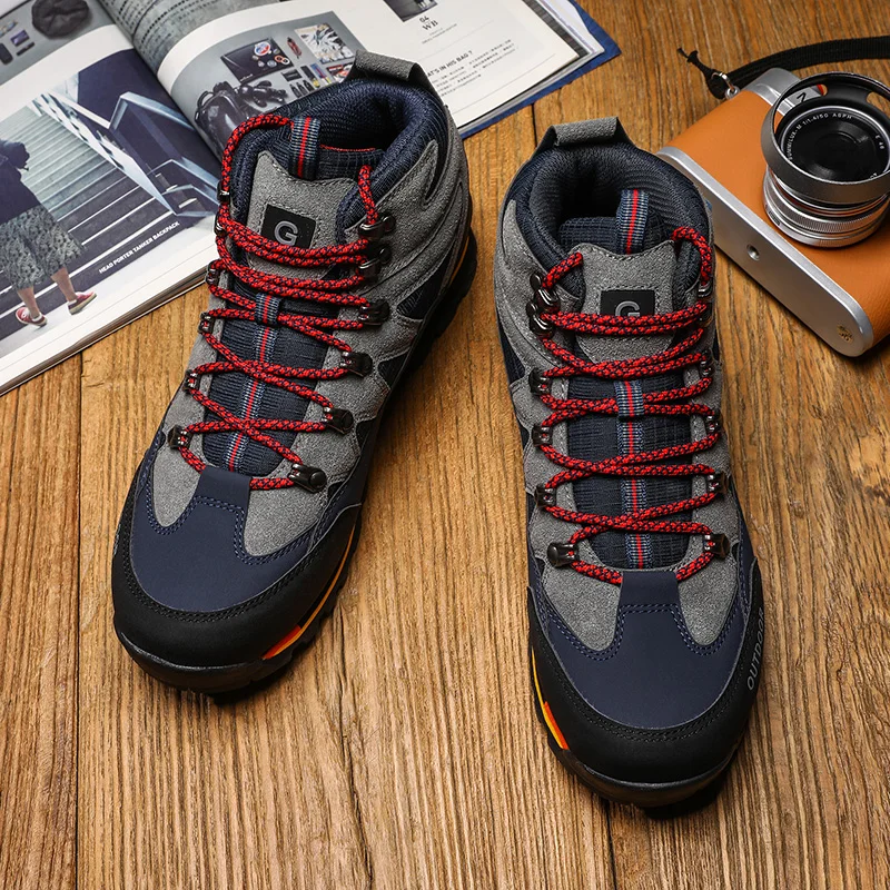 Men Waterproof Hiking Shoes Men's High Top Walking Mountain Climbing Shoes Slip Trekking Shoes For Men