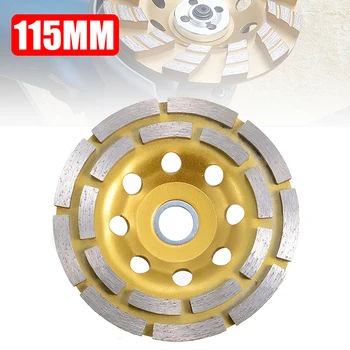 

1pc 115mm Diamond Coating Concrete Grinder Disc Double Row Diamond Bowl Cup Grinding Wheel Disc Granite Stone Ceramics Tools