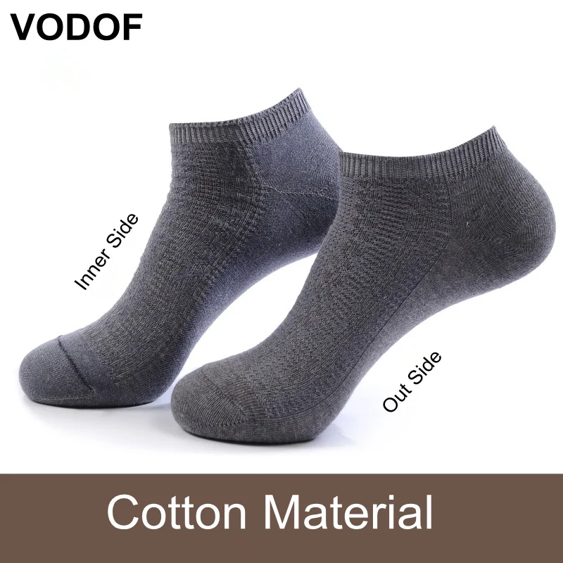 VODOF Men's Socks Sports Cotton Socks Sweat Breathable Deodorant Towel Bottom Long Tube Short Socks 6 Pairs/Lot