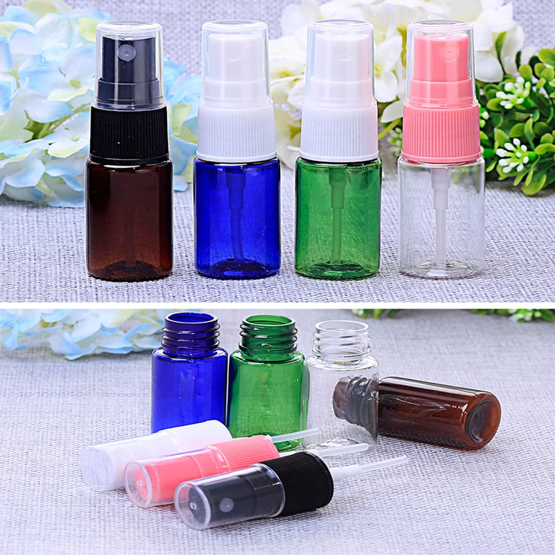 

10PCS Portable multi Color 10ml Travel Sample Vials Transparent Plastic Perfume Atomizer Small PET Empty Spray Refillable Bottle