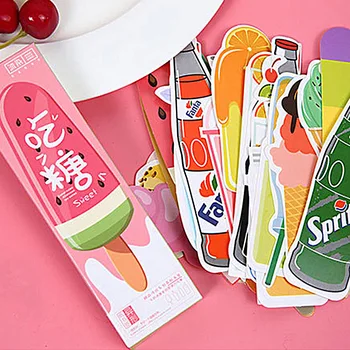 

30 Pcs/Box Cute Cat Bookmark Kawaii Drink Paper Reading Marker Bookmark Of Pages For Kids Gifts School Stationery Supplies