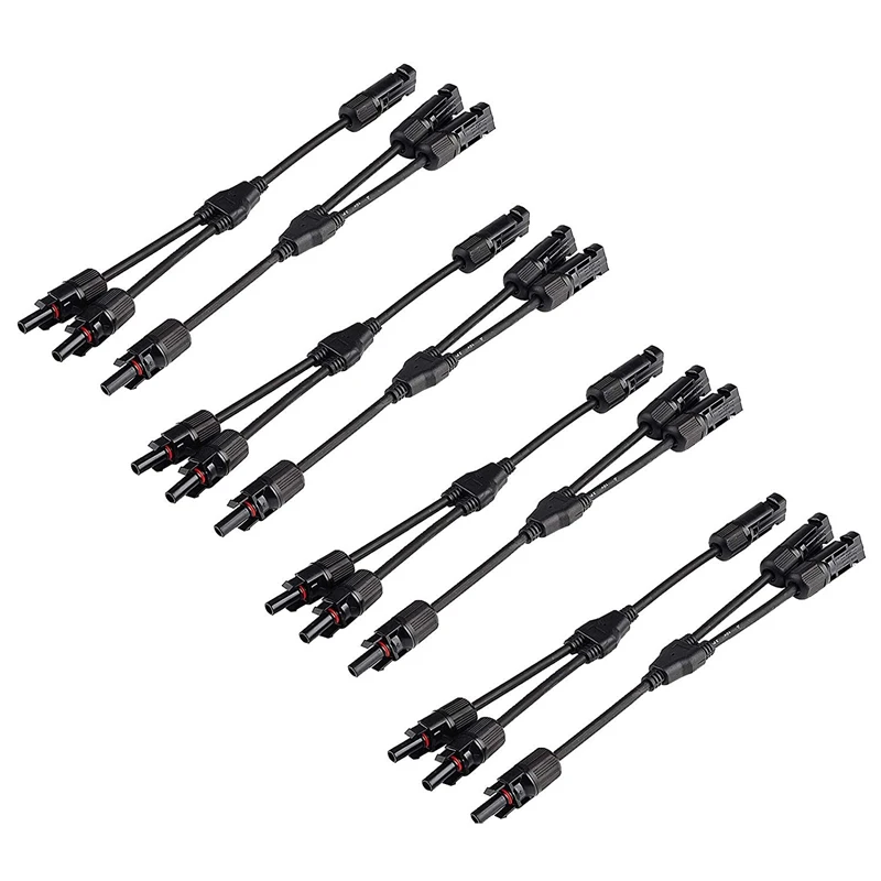 

4 Pair MC4 Solar Y-Connector With Cable Length 30Cm Mc 4 M / F Plug Socket Plugs Connection Cable Connectors Cable For Parallel