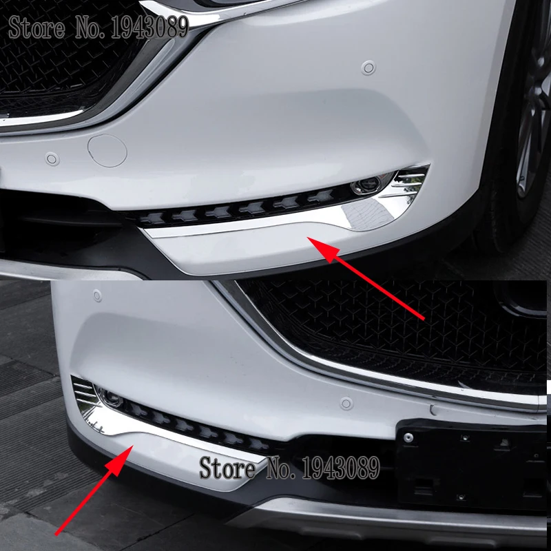 

For Mazda CX8 CX-8 CX 8 2018 2019 accessories Front Rear fog lights cover frame trim ABS Chrome Exterior decoration car styling