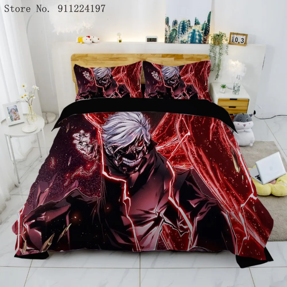 New Japan Tokyo Ghoul Bedding Set Kaneki Ken Anime Bedding Set Black