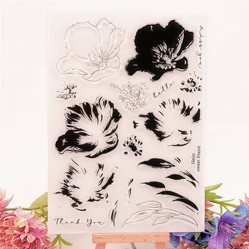 

15x20.5cm Hot Gorgeous flowers Transparent Clear Stamps / Silicone Seals Roller Stamp DIY scrapbooking photo album/Card Making